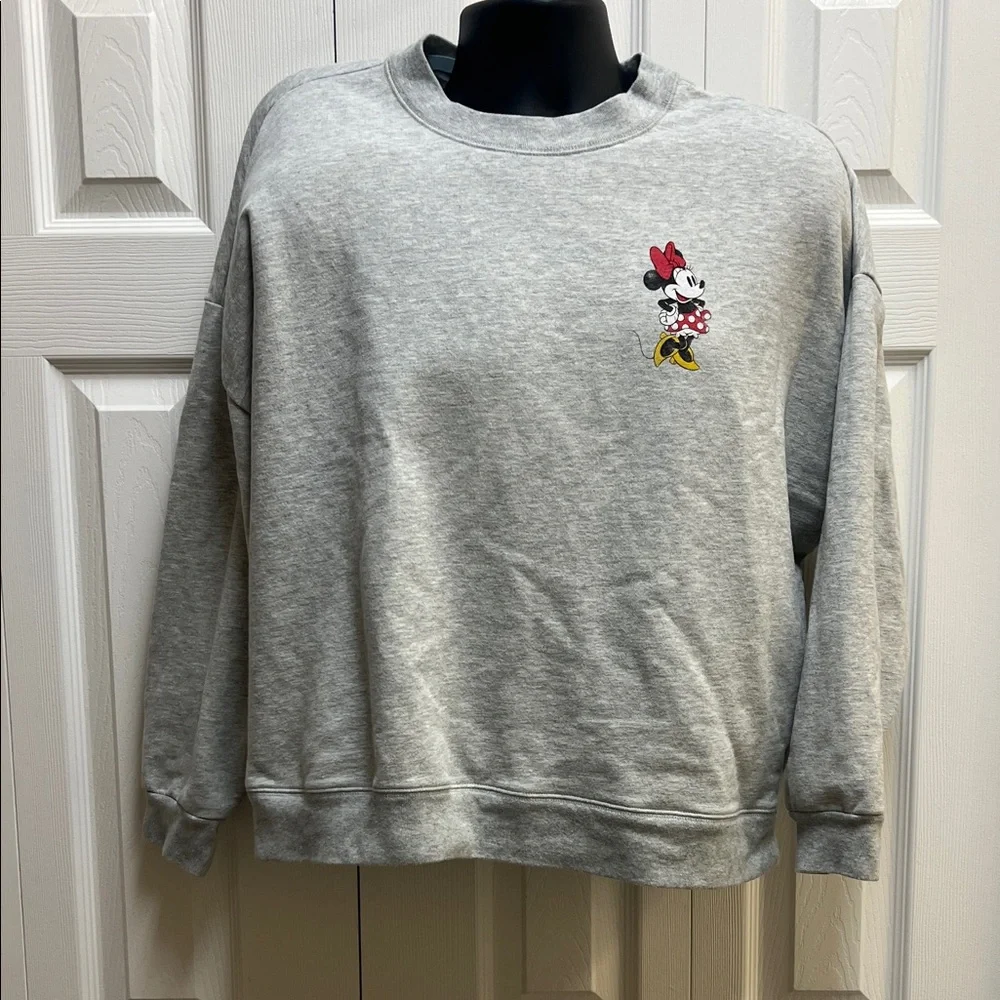 Disney Gap X Pullover Gray Sweatshirt with Minnie Mouse Large Winter Warmth - Picture 4 of 8